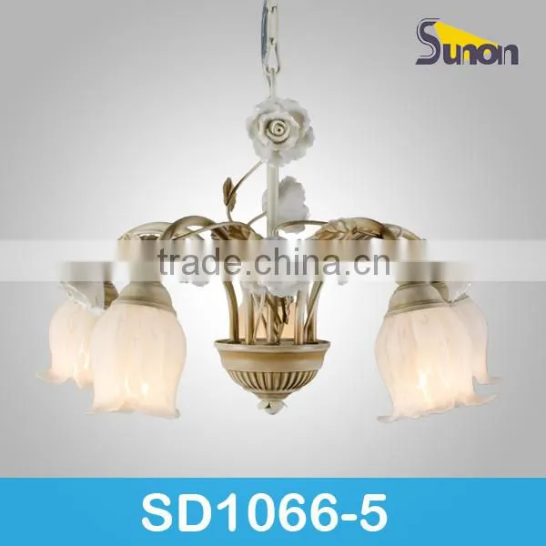 6 light paint chrome white ceramic classic ceiling lamp
