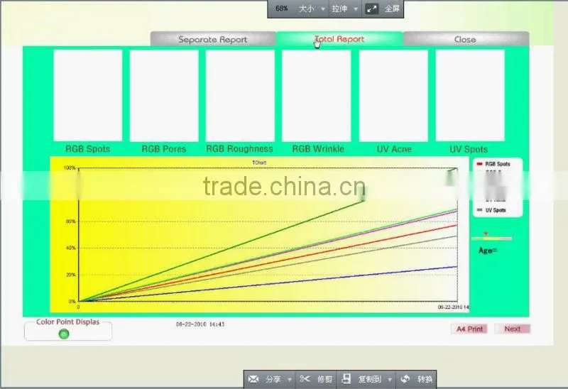 whole face testing skin analyzer magic mirror