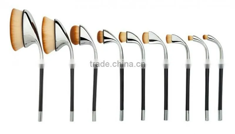 World best selling products 9 Pieces Soft Oval Toothbrush Makeup Brush sets free samples