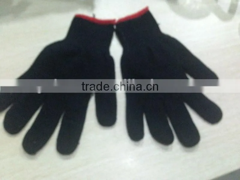 2013 Cotton Knited Nature Bleached White working Safety Gloves with custom made