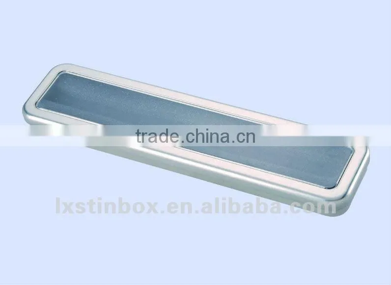 plain with PVC lid rectangular tin box with window