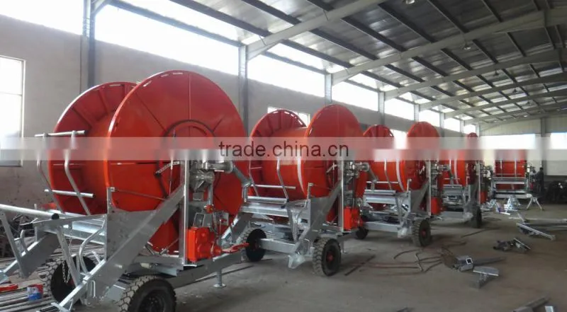 Mobile hose reel irrigation system, sprinkler irrigation system