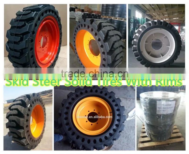 Factory Price High Quality Skid Steer Solid Rubber Tires WithRim 10x16.5 30x10-16 For Trailers Manufacturer With Long Warranty