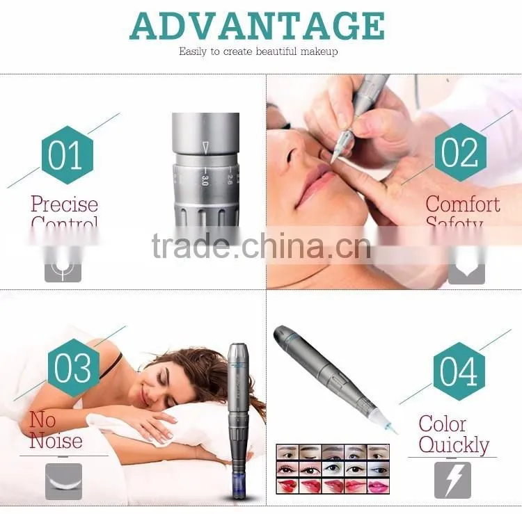 2017 Hot sale 2017 newest PMU+ MTS permanent makeup machine electric dermapen digital eyebrow pen tattoo machine