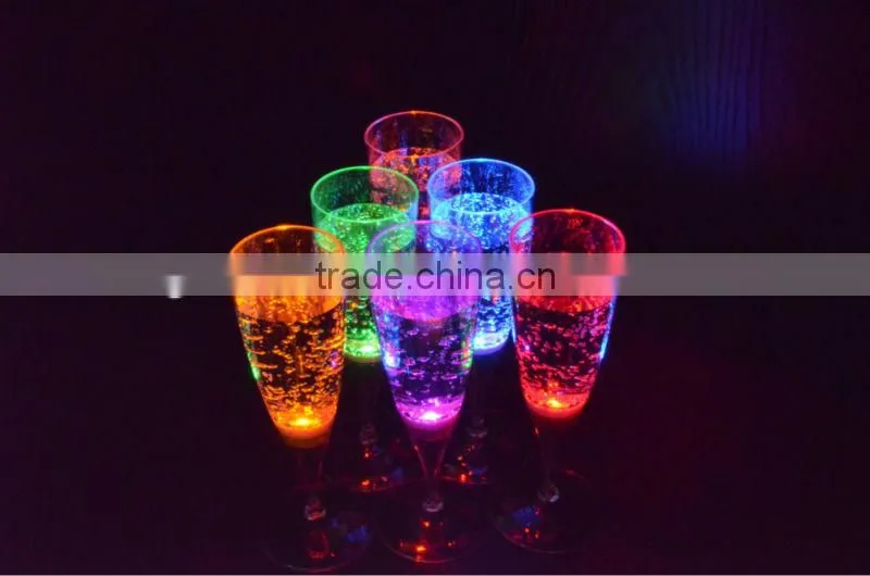 liquid active LED glow glasses wine drinking glass holder