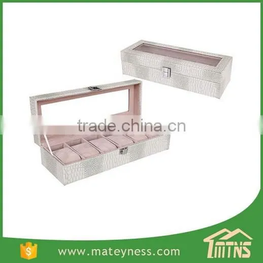 6 slots Crocodile Grain PU Watch Packaging Box