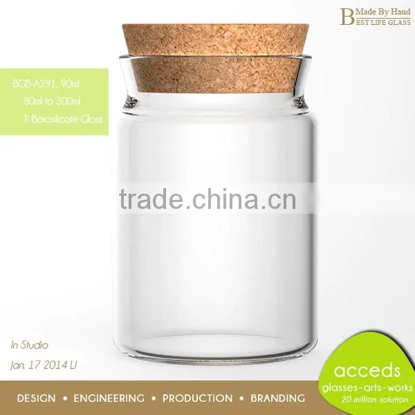 2014 New Designed Factory Small Pyrex Glass Pudding Bottle
