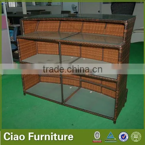 2m straight bar table with high backrest chairs