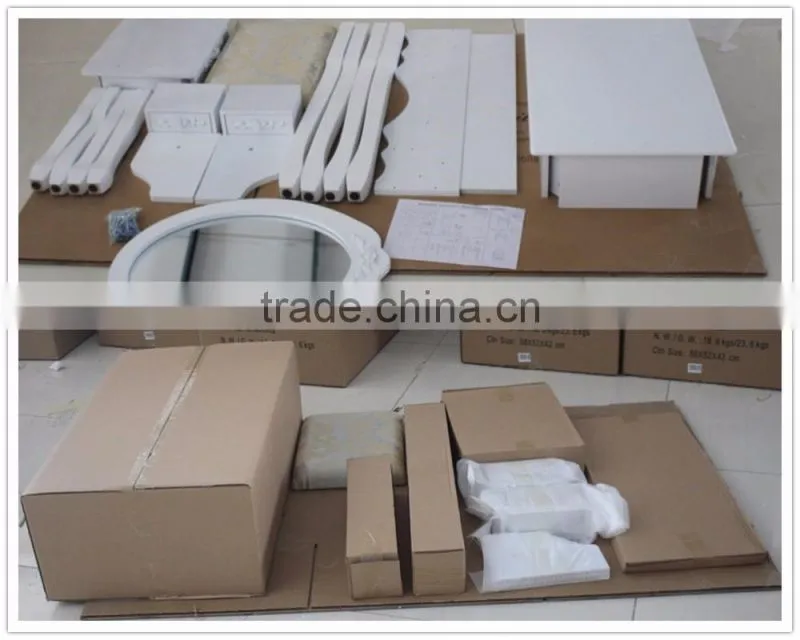 French Style White Wooden Dressing Table with Stool/White K/D dresser/Modernstyle dressing table