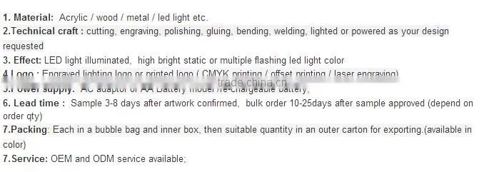 LED acrylic wine holder
