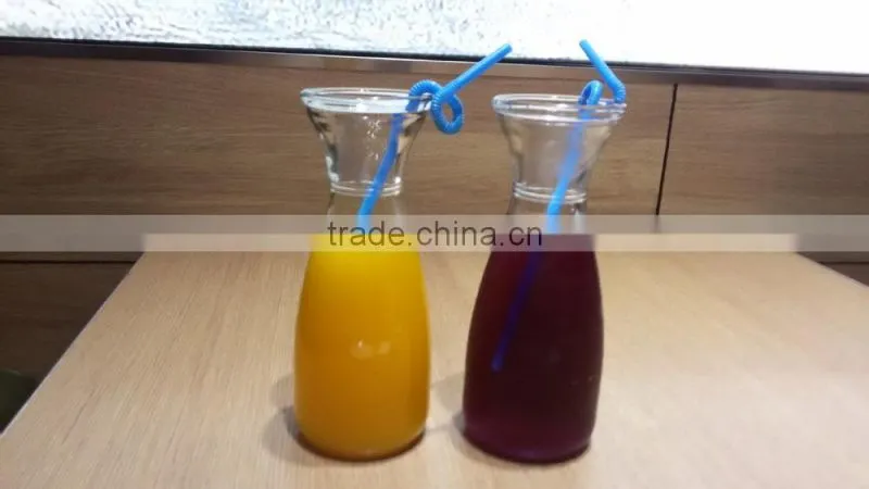 500ml drinking glass bottle with straw glass juice bottle glass beverage bottle