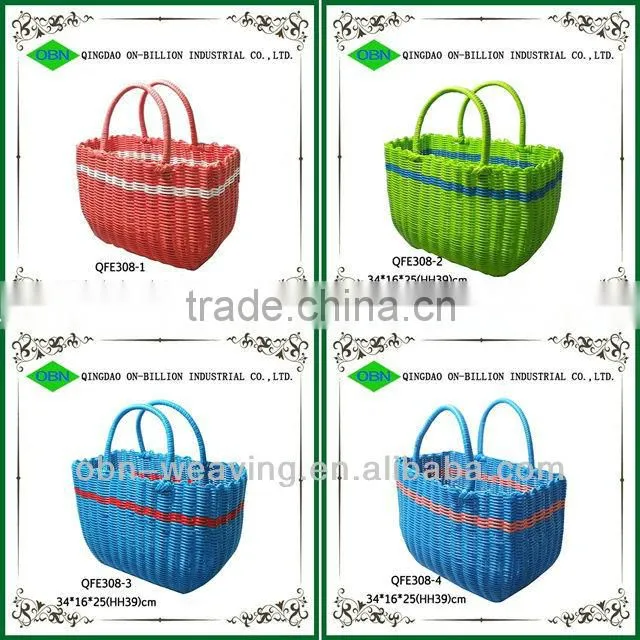 Handmade woven PE hollow pipe bag