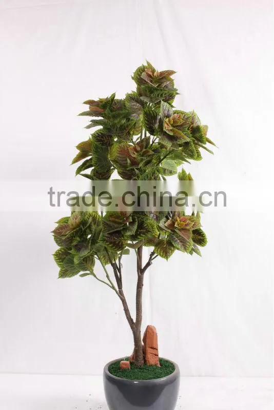bonsai artificial plants,party decoration, shengjie artificial purple perilla for wholesale