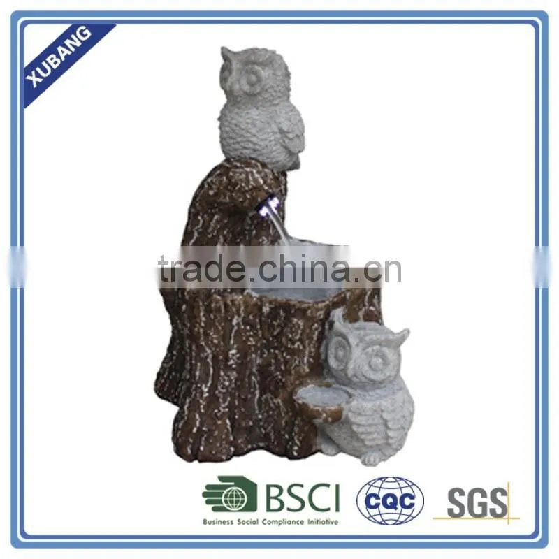 garden animals water fountain stone owl water fountain toy