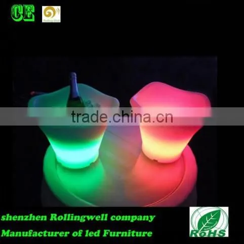LED shenzhen night club ice bucket .plastic ice cream bucket.