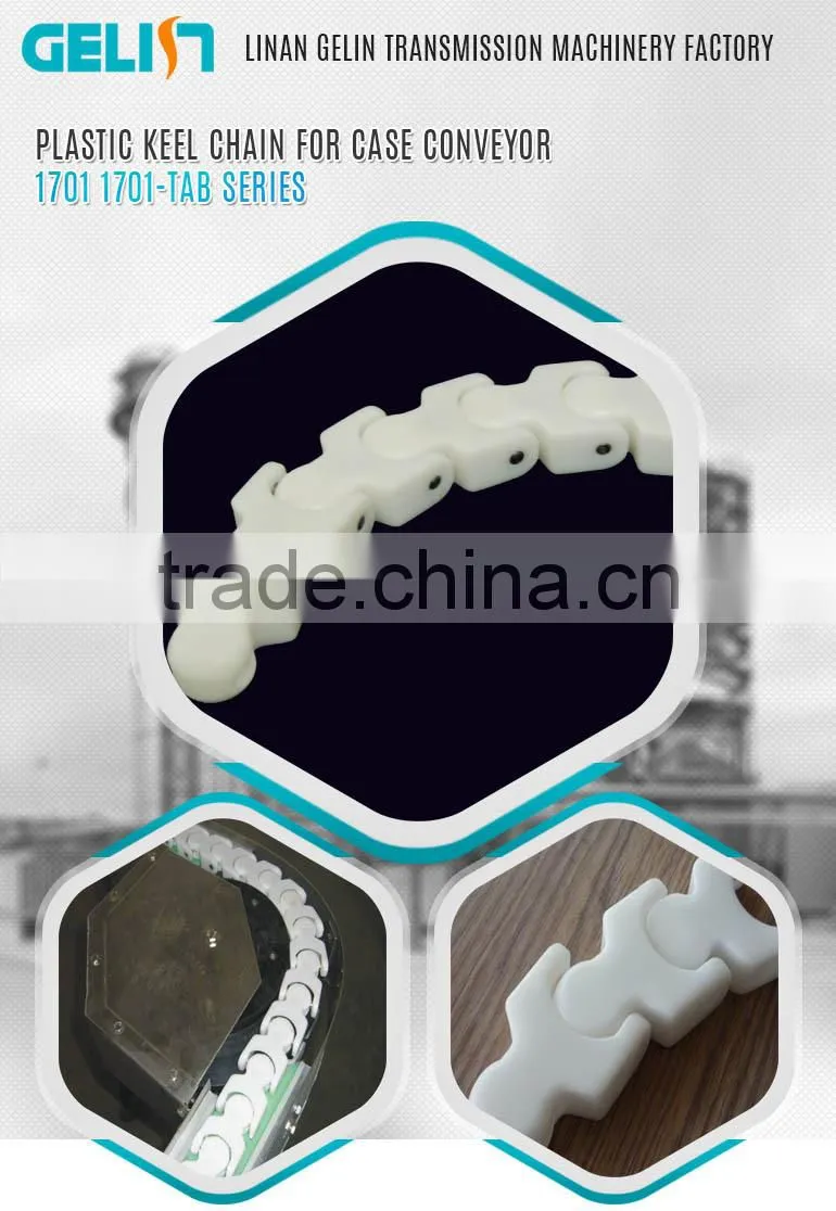 1701 1701-TAB plastic keel chain for case conveyor