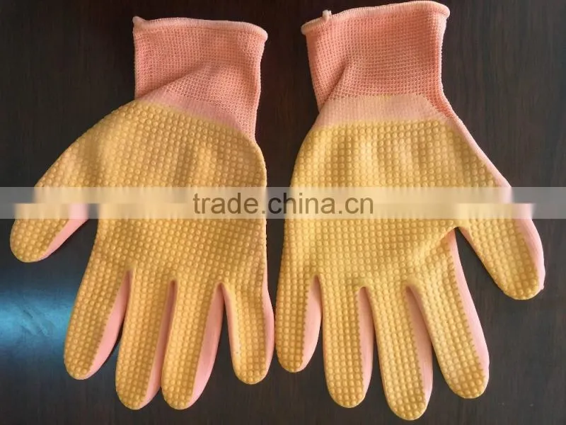 nylon palm nitrile foam coated gloves, nitrile dot, color gloves,garden gloves.