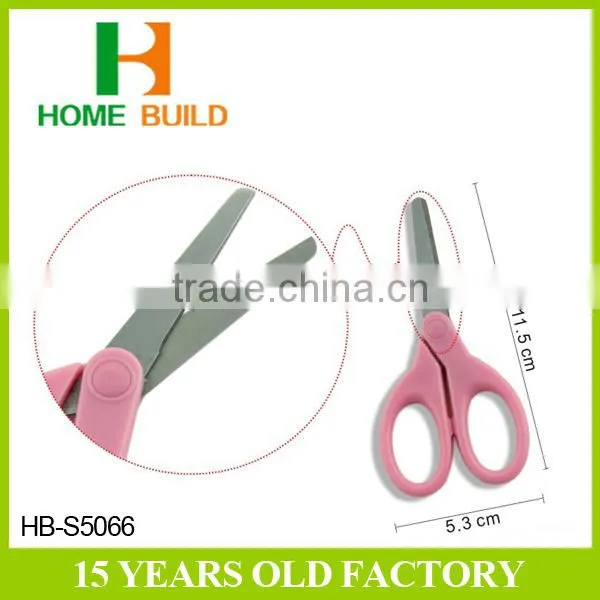 Factory price HB-S5066 Safety rubber handle blunt tip scissors