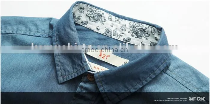 Wholesale China short sleeve men's shirt latest shirt designs for men denim shirt for men