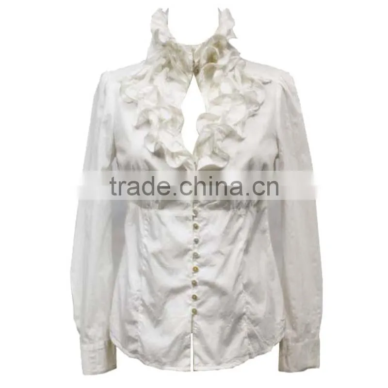 women latest blank shirt design new model ladies short long sleeve plain dyed daily white blouse