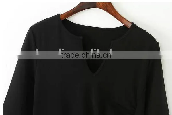 HD-D246 quarter sleeve midi plain bodycon pencil dress/OEM ladies dress/factory new design