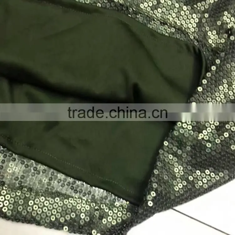 Ladies yiwu stock garment beaded shining A-line sexy skirt