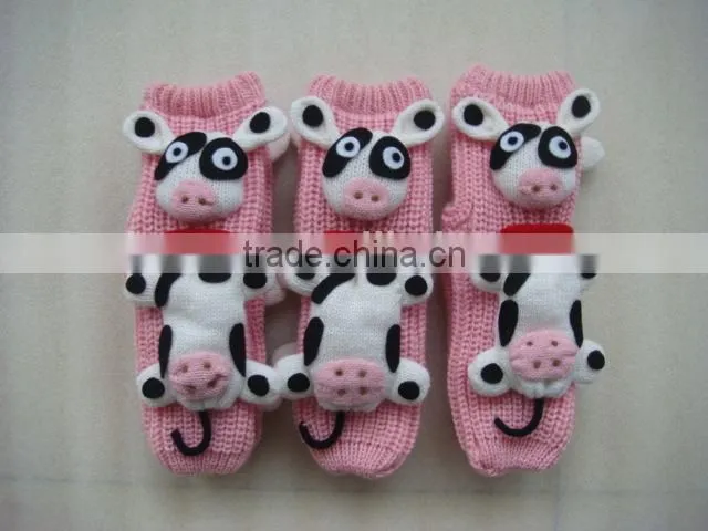 Unisex home sweater slipper hand socks with animal design