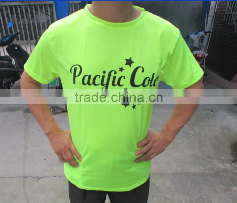 Printed soft long sleeve dry fit tshirts in neon yellow color