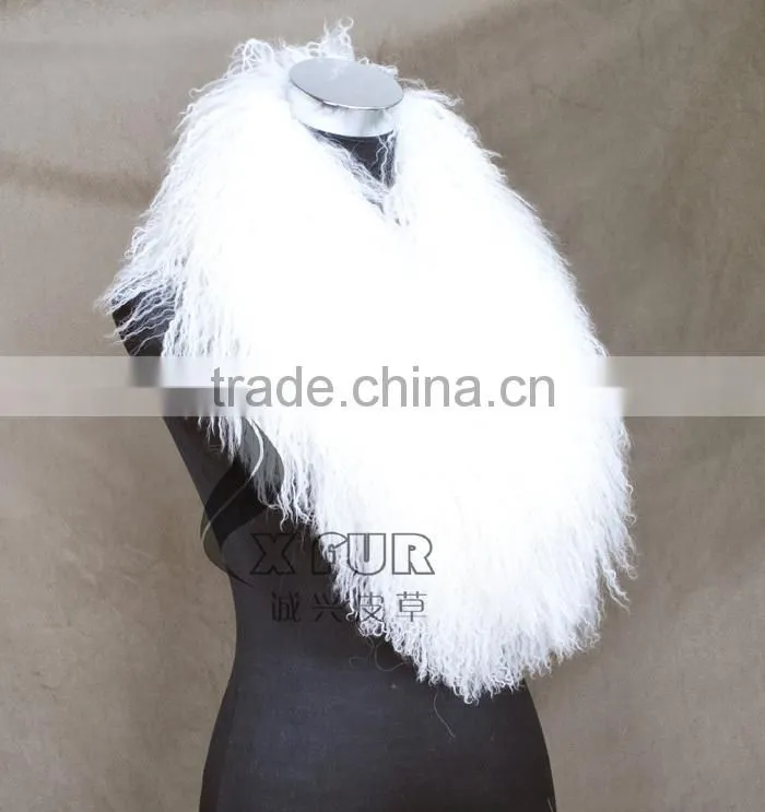 CX-A-52D Garment Accessories Big Size Custom Mongolian Lamb Fur Collar