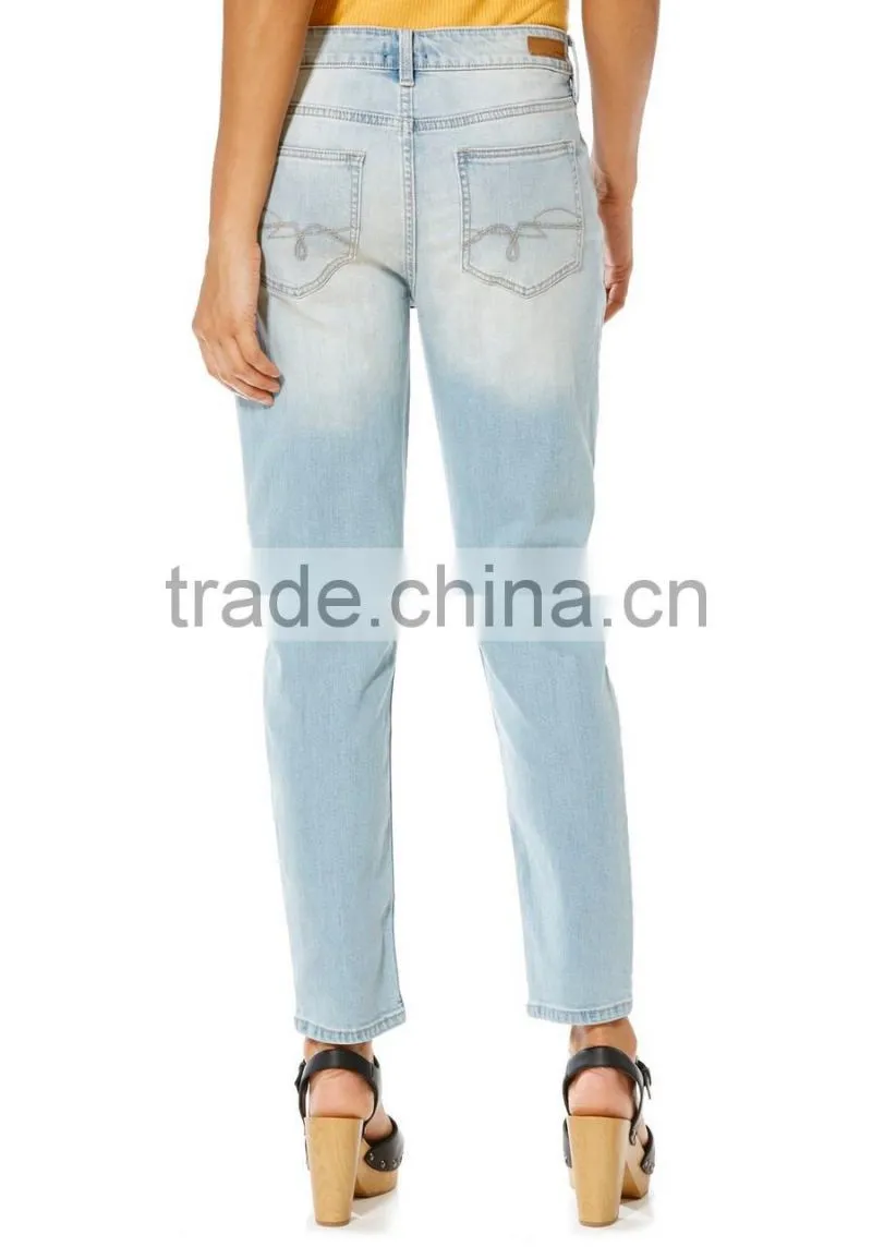 Wholesale latest new model design fashion women jeans denim jeans pant