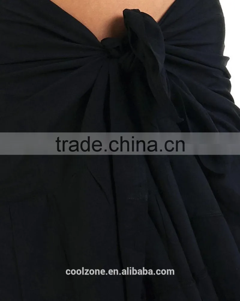 Glamorous tie-up design soft cotton sarong women long beach sarong