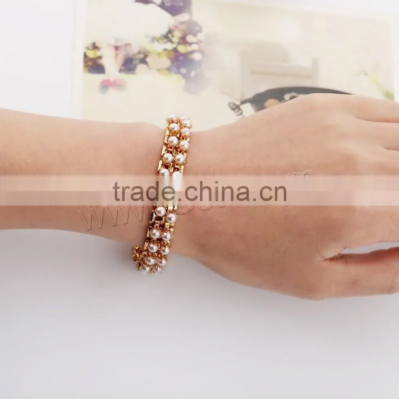 Fashion Zinc Alloy hand bracelet women Plastic Pearl fashion bracelet
