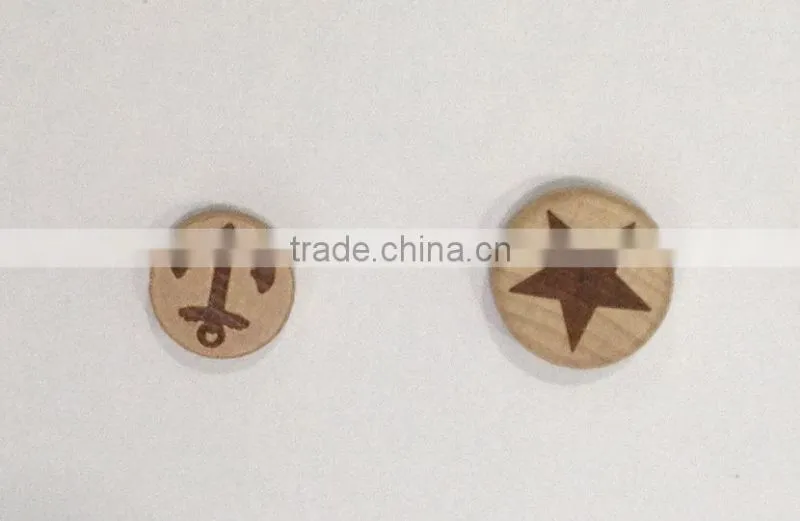 Plain Solid Wood Ear Expander Body Expander Wooden Ear Plug Star Anchor Icon Wood Body Piercing