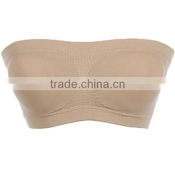 Seamless Spandex Layering PADDED BRA BANDEAU Crop Tube Top Strapless ONE SIZE-2
