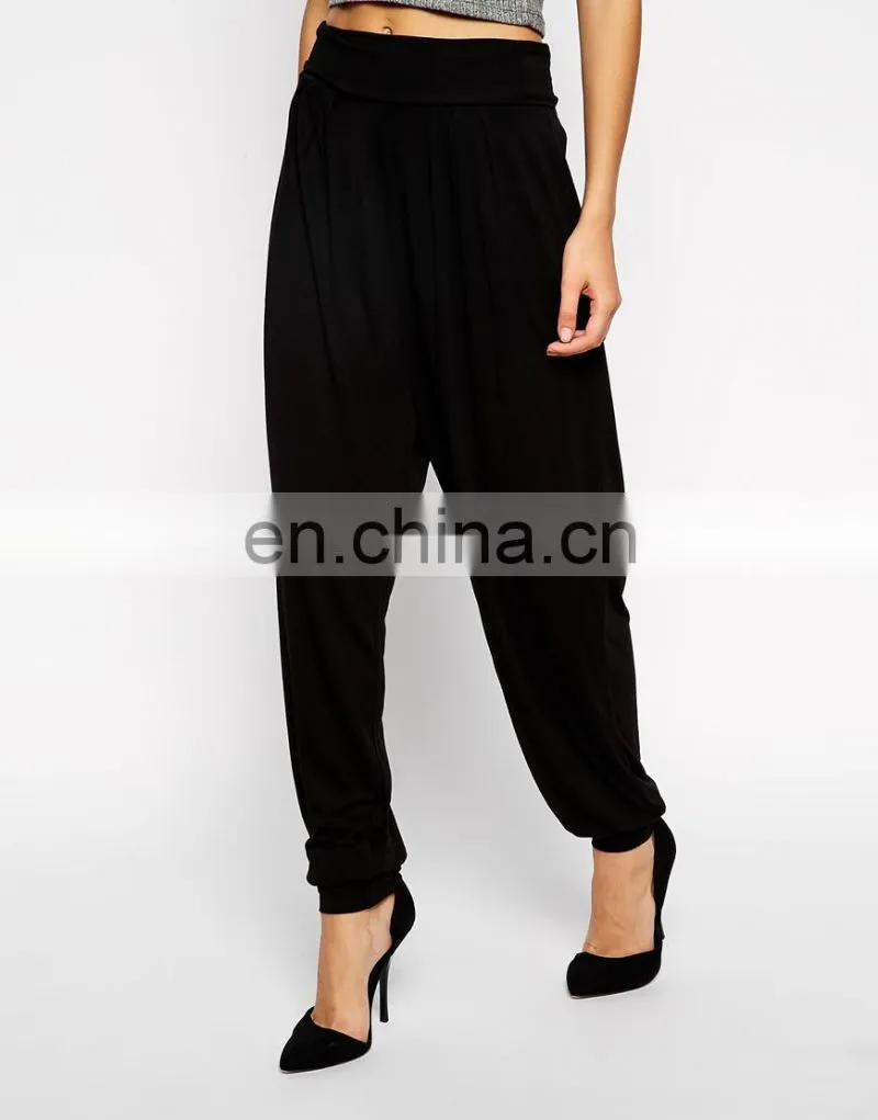 Fashion elastic band leg open women's harem pants