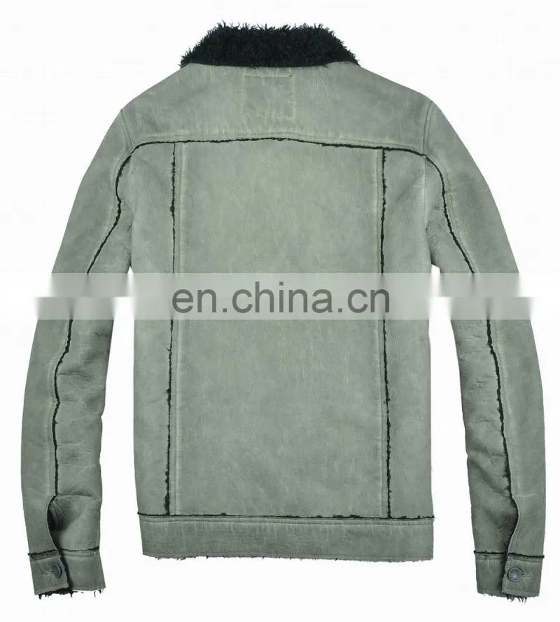 2015 last fashion mens handsome warm genuine men leather jacket