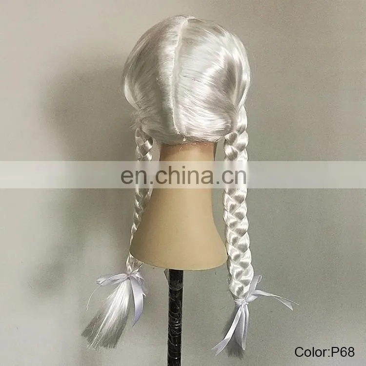 White party wigs with braids P-W215