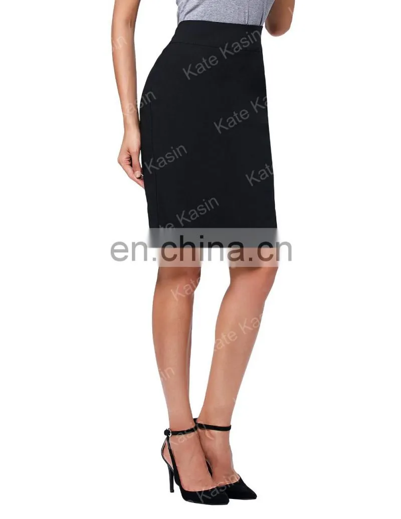 Kate Kasin Occident Women's OL High Stretchy Hips-Wrapped Pencil Skirt 24" KK000275-1