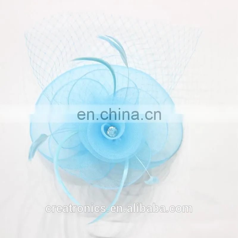Classic Fashion Head Piece Bridal Hair Clip Women Mini Top Hat Feather Fascinator Wholesale