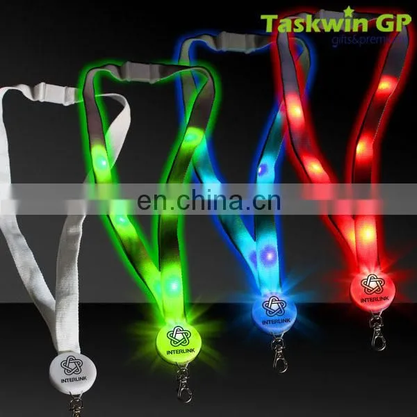 2017 Flashing led Lanyard, flash lanyard, ribbon With Custom Design