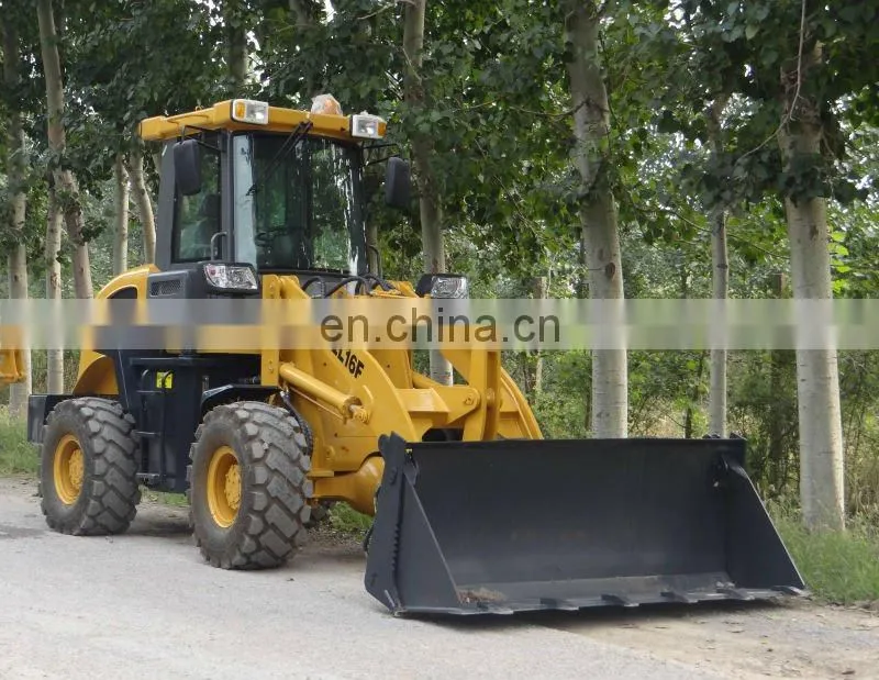 ZL16 mini front wheel loader, 1600kg payload hydraulic shovel loader