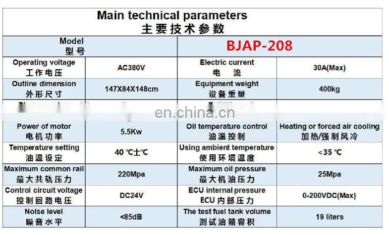 BJAP-208 Common Rail Injector Testing Machine