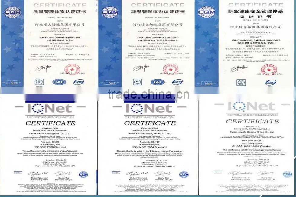 85 crossover malleable iron pipe fittings