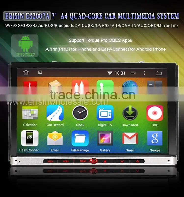 Erisin ES2007A 7" 2 Din Android 4.4.4 Car Radio DVD 3G WiFi