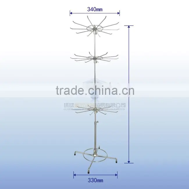 Fashion metal spinner floor rack with 4 tiers