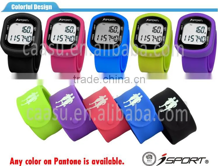 Colorful Fitness Silicone Pedometer Watch