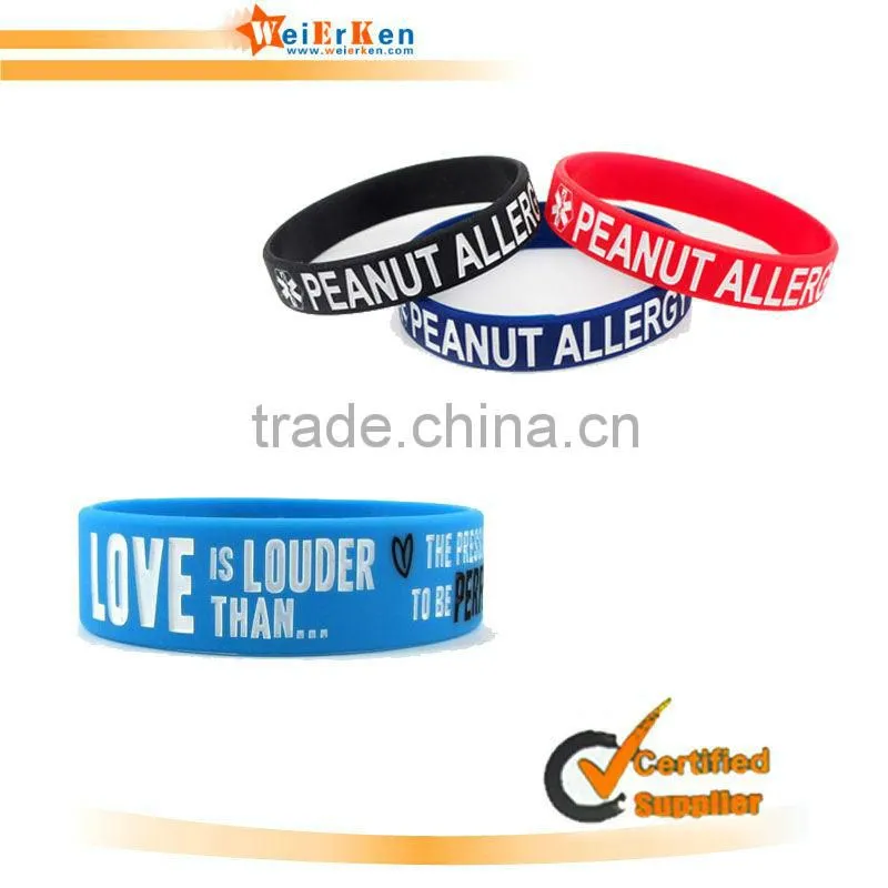custom logo silicone rubber wristbands