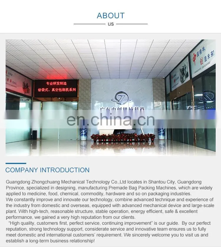 Sauce Jar Filling Product Powder Packing Machinery Automatic with A Thermal Sealing Printing Food Vacuum Packaging Machine