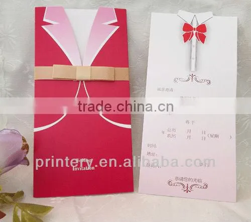 2014 Most Fashionable greeting card,handmade paper wedding invitation card