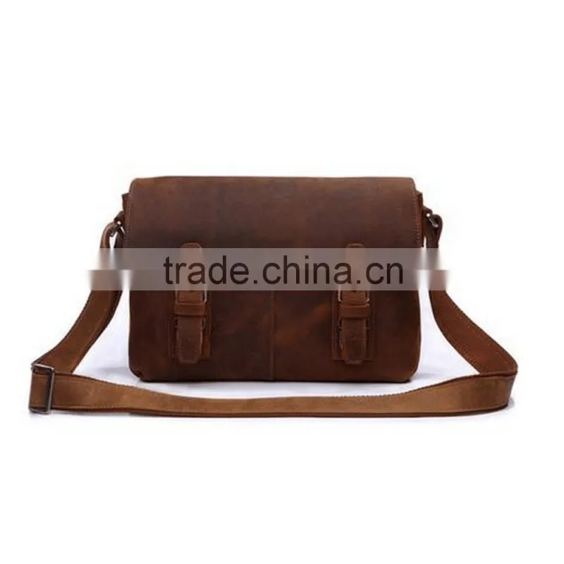 crazy horse leather messenger bag leather